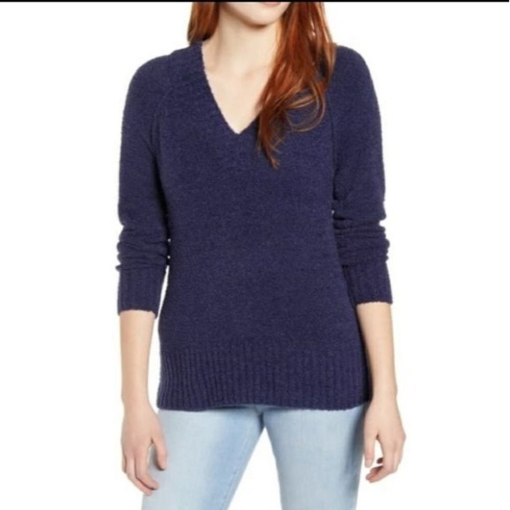 Caslon Plushy Double V-Neck Pullover Size XS‎